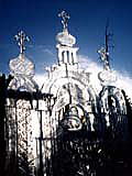 氷の彫刻ロシア風教会の写真