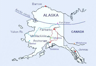 アラスカの地図