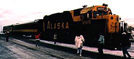 [Alaska Railroad Train at Anchorage]