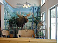 Moose and caribou at the front of the lodge